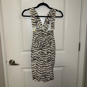 WeWoreWhat zebra print short overalls